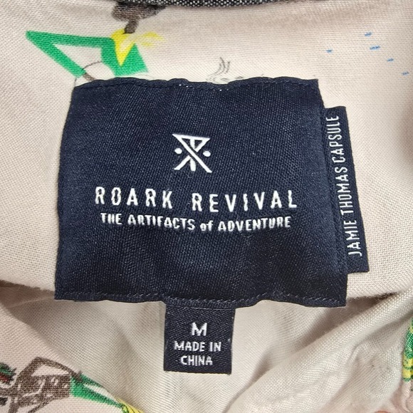 Roark Revival Jamaica Shirt Men M Pink Tropical Short Sleeve Button Up Vacation - Picture 5 of 10